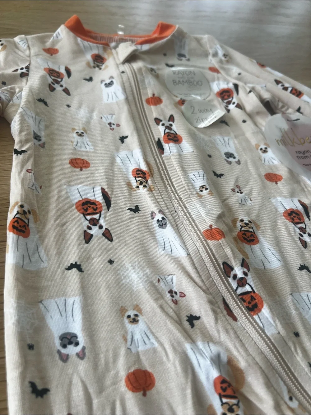 🎃  Milkberry Halloween Bamboo Footie- Halloween Dogs 🎃